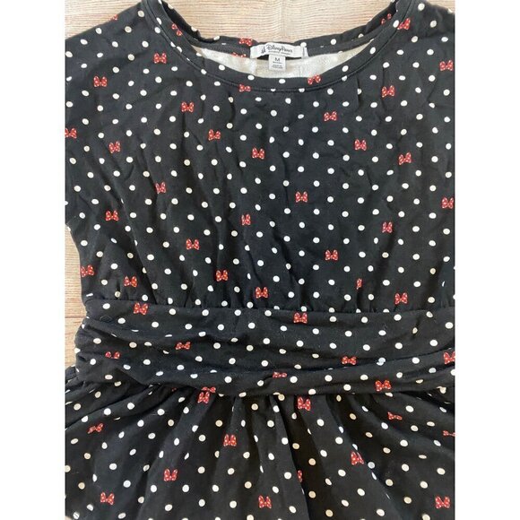 Disney Parks Women's Black Minnie Mouse Cap Sleeve Peplum Blouse - Medium - Picture 2 of 11